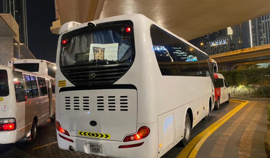 35 seater luxury bus back side view